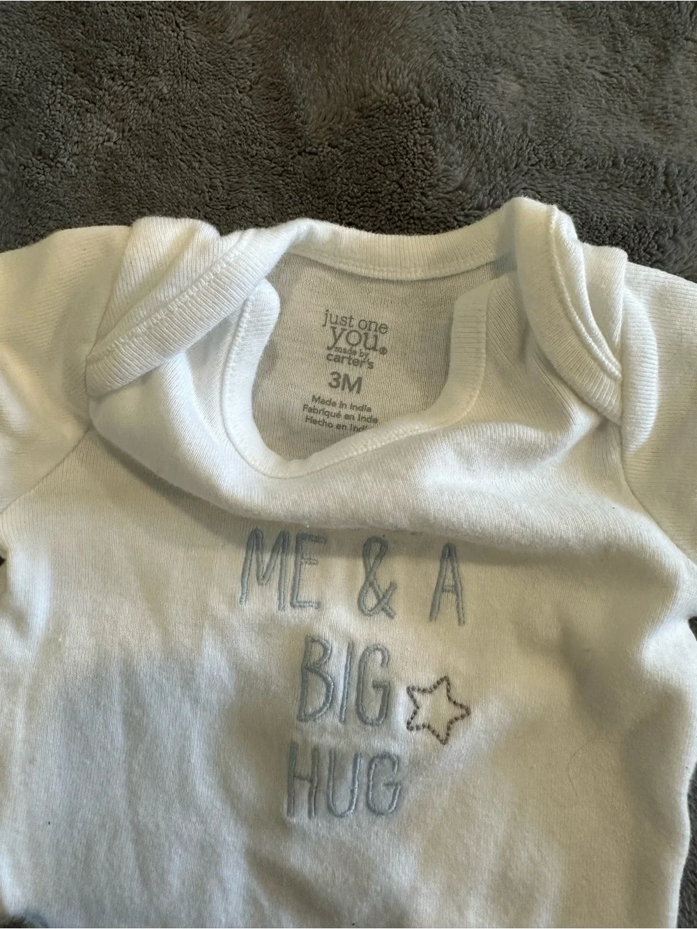 Carter's Short-Sleeve Bodysuit Set — Light Blue, White & Gray